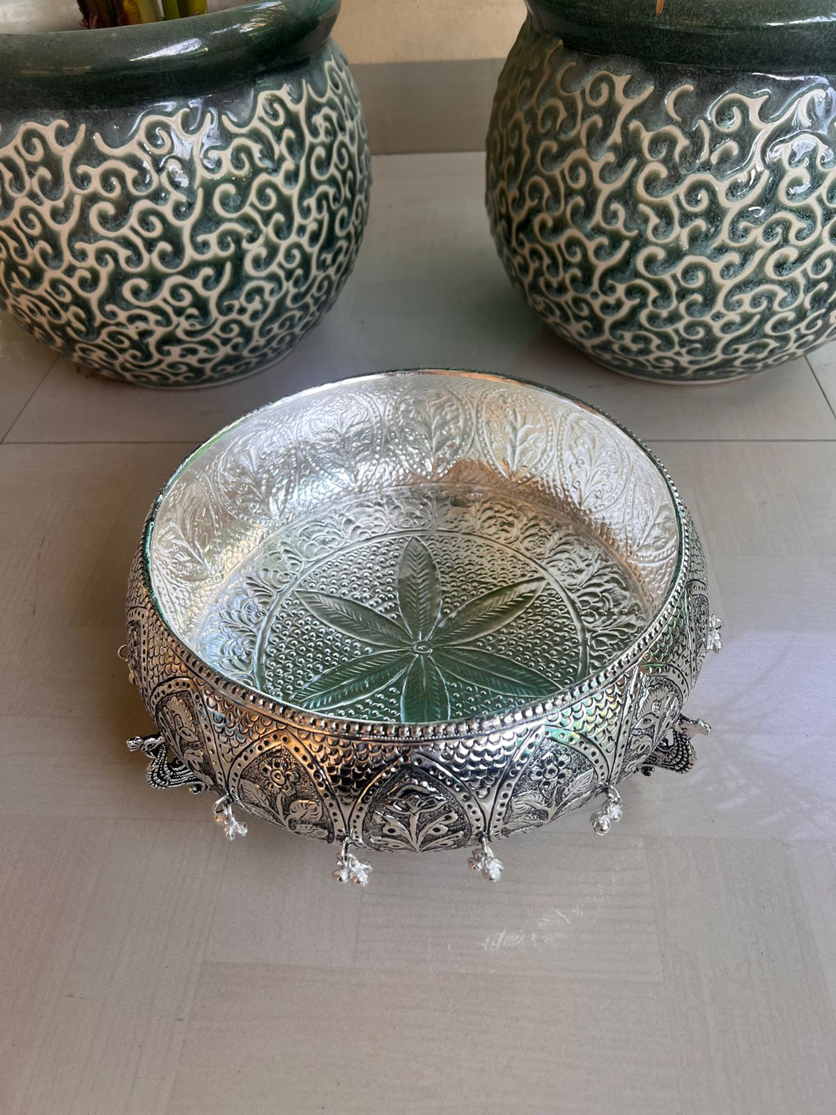 Antique German Silver urli with Extra Depth for Home Decor